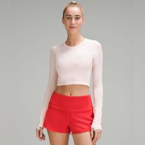 NWT Lululemon Swiftly Tech Cropped Long Sleeve Shirt 2.0 Strawberry Milkshake 6